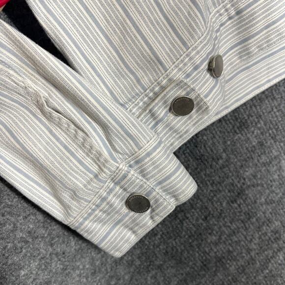 Liverpool Los Angeles Classic Jean Jacket Womens Large Blue Dotted Stripe Denim - Picture 5 of 10